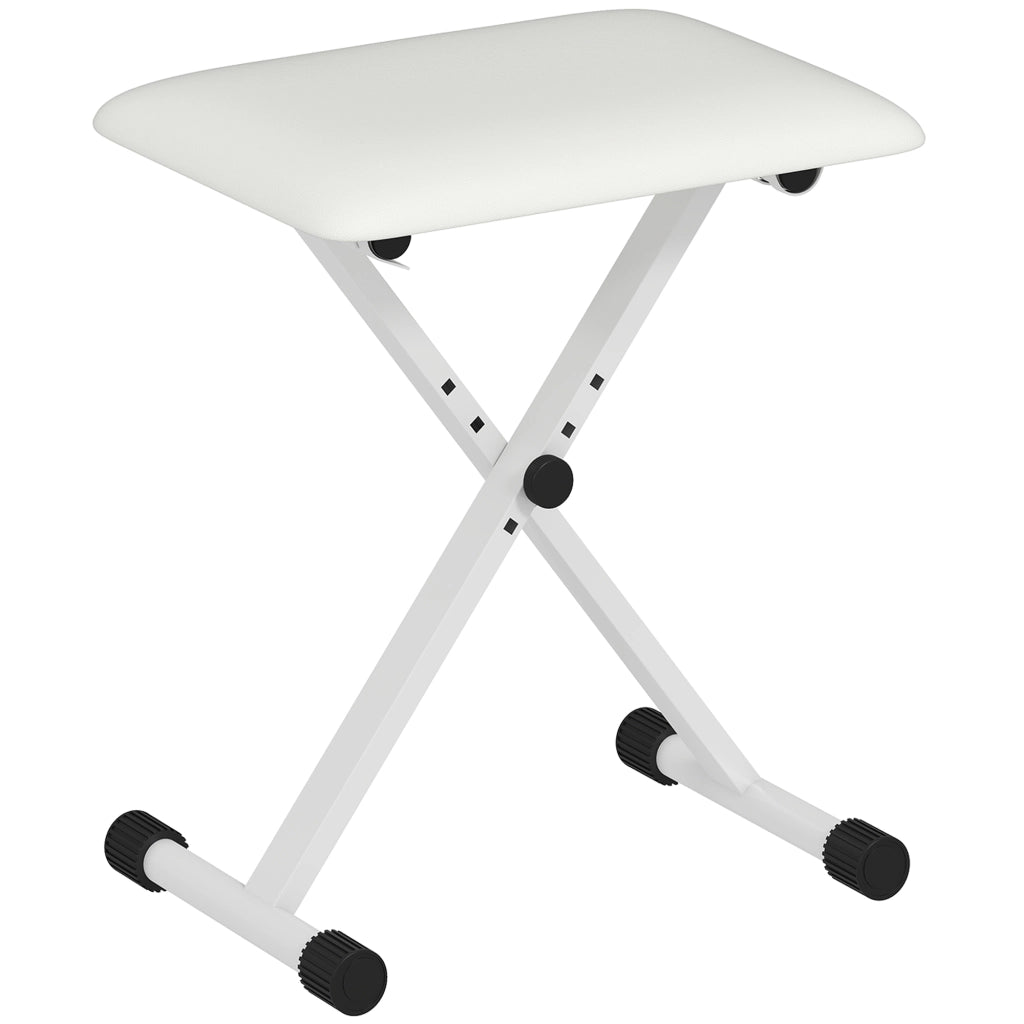 Sgabello da Pianoforte Regolabile in Altezza Pieghevole ¨C zephmum ¨C Bianco 39x29x37-47 cm