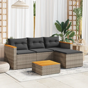 Set Divani da Giardino 3 pz con Cuscini Grigio in Polyrattan 365827
