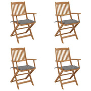 Sedie da Giardino Pieghevoli 4 pz con Cuscini Massello Acacia cod mxl 7745