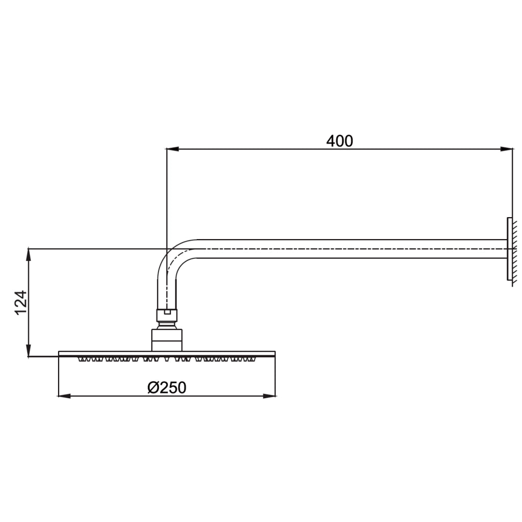 SINED Kit Braccio e Soffione Doccia Parete in Acciaio Inox 316L Finitura Oro Rosa Soffione da 25 cm per Interni ed Esterni Resistente alla Corrosione Modello Levante