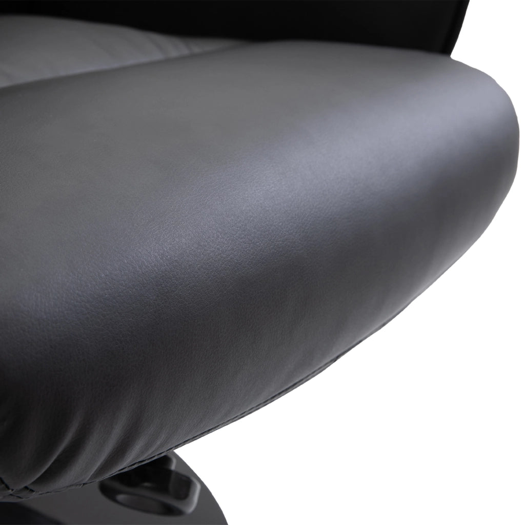 Poltrona Relax Girevole in Similpelle ¨C Zephmum ¨C Nero con Poggiapiedi e Schienale Regolabile