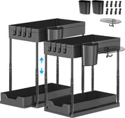 Organizzatore per sottocassa - Altezza regolabile con 8 ganci - Organizzatore per cucina e bagno