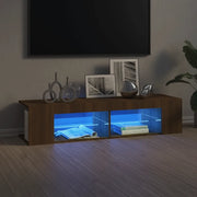 Mobile Porta TV con Luci LED Rovere Marrone 135x39x30 cm 815695