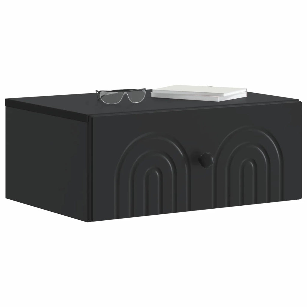 Mobiletto da notte a muro 2 pcs Nero 49 x 34,5 x 20 cm 898108