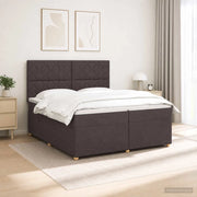 Letto box spring con materasso Marrone Scuro 200 x 200 cm 3455437