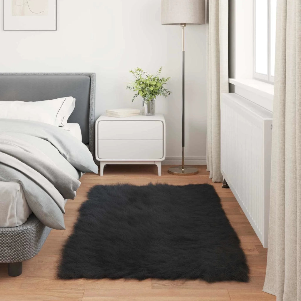 Tappeto in finta TAFALLA Nero 80 x 150 cm Poliestere