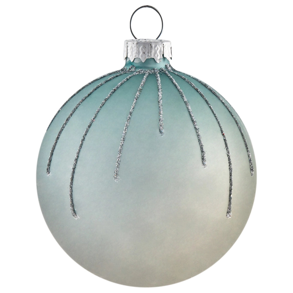 Set di 35 palline di Natale in vetro da appendere all'albero di Natale in stile tradizionale glamour blu