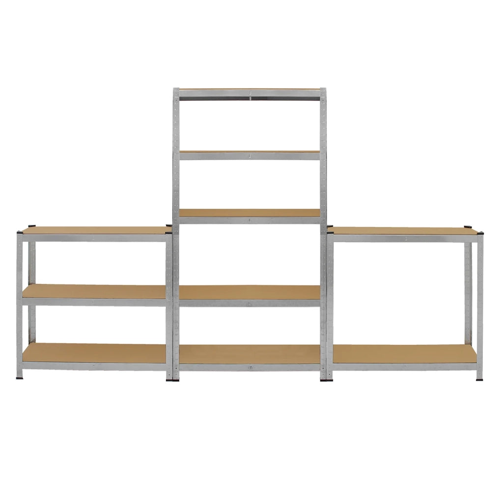 2 Scaffali in Acciaio Senza Bulloni Galwix Grigi Larghi 90cm per Garage