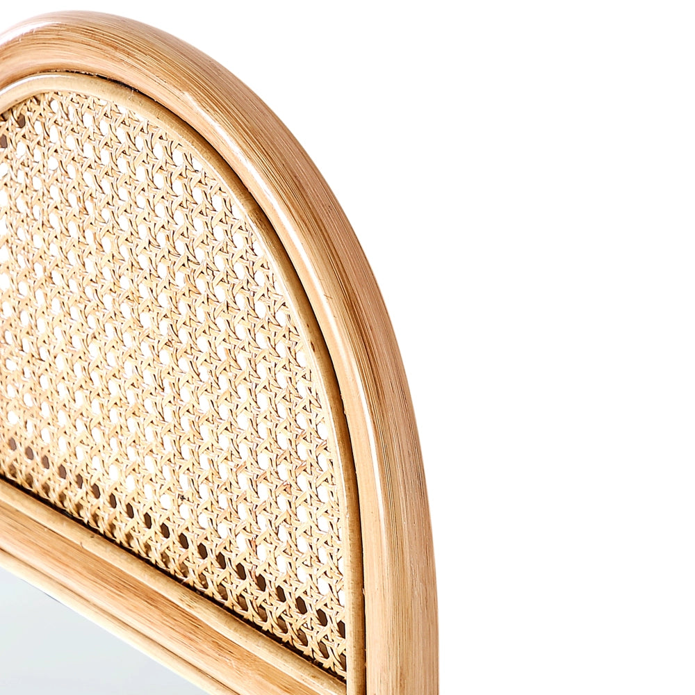 Elegante specchio da terra in rattan naturale tile boho 168x41 cm camera da letto soggiorno