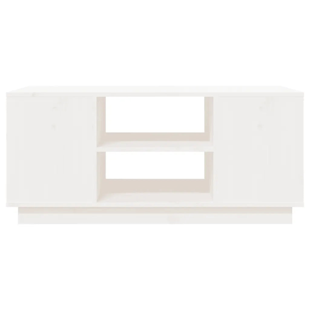 Tavolino da Salotto Bianco 90x49x40,5 cm Legno Massello di Pino 814400