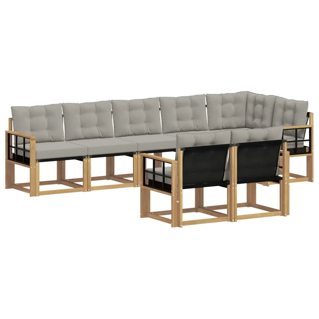 Set di divani da esterno 8 pcs Bianco e Grigio Chiaro 3389601