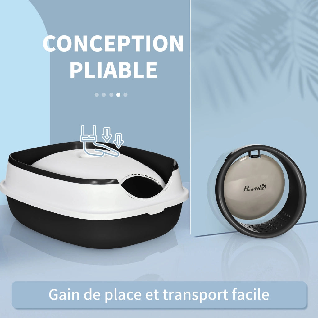 Cassettiera per Gatti Pieghevole ¨C zephmum ¨C Nero Bianco