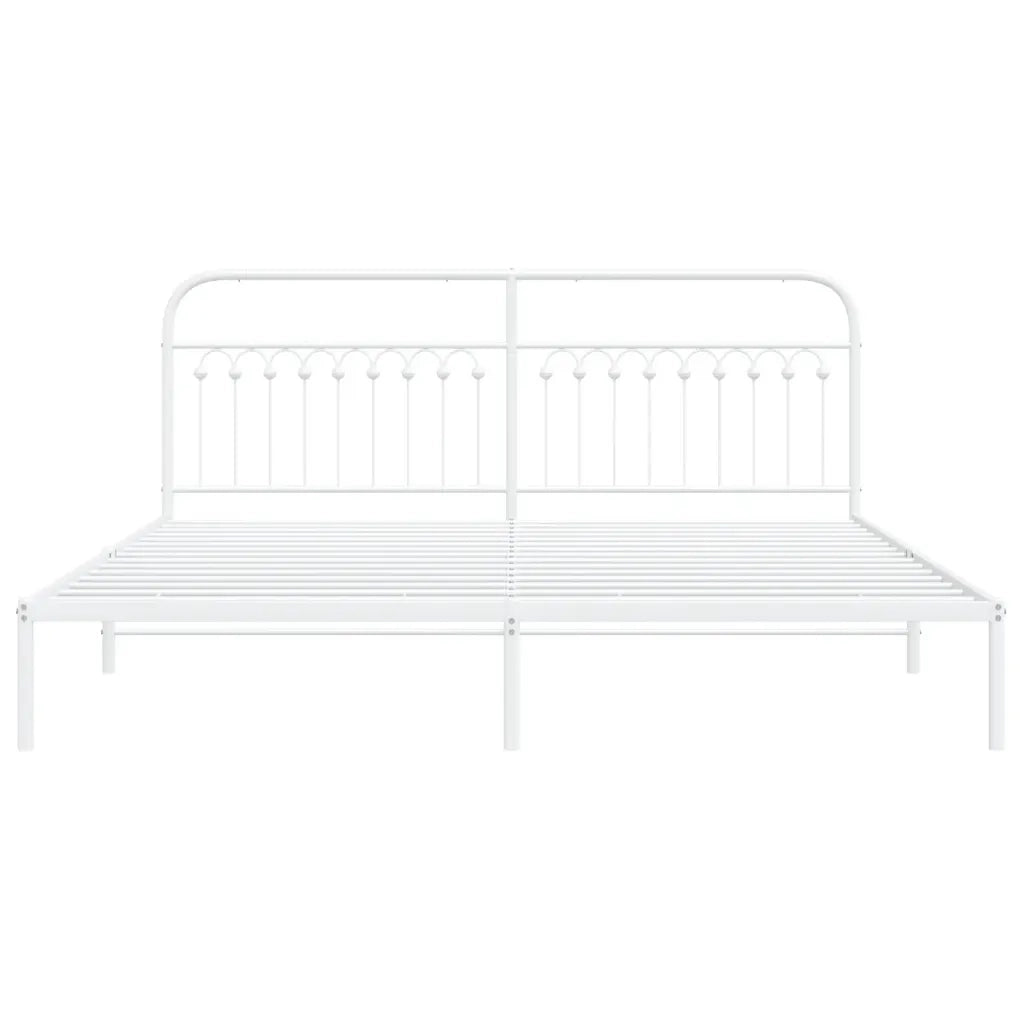Giroletto con Testiera Metallo Bianco 200x200 cm