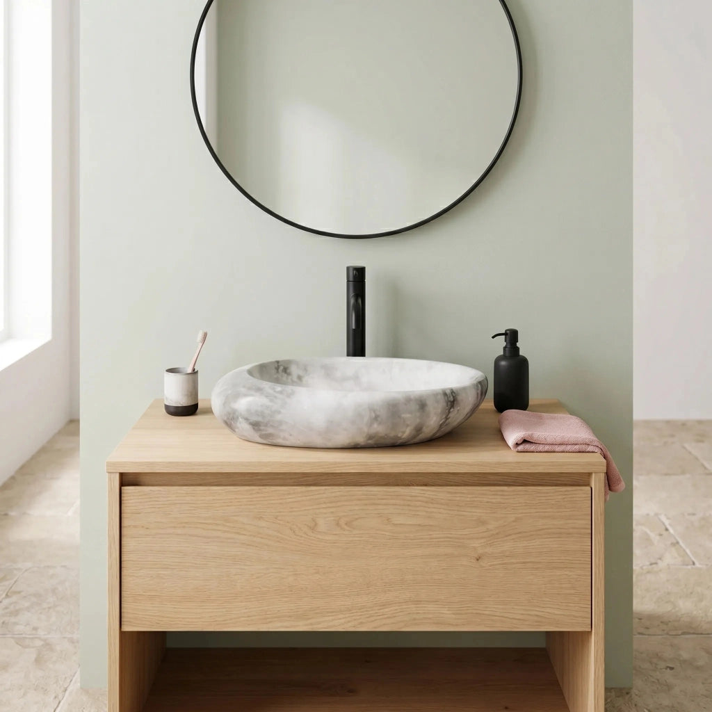 Lavabo Da Appoggio Rea Roxy C Stone L. Grey