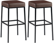 Set 2 sgabelli bar Montreal in similpelle nero,marrone