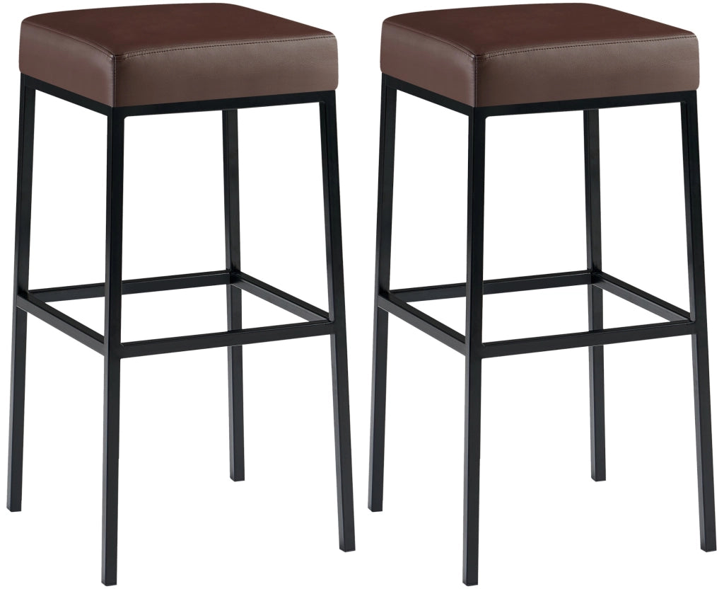 Set 2 sgabelli bar Montreal in similpelle nero,marrone