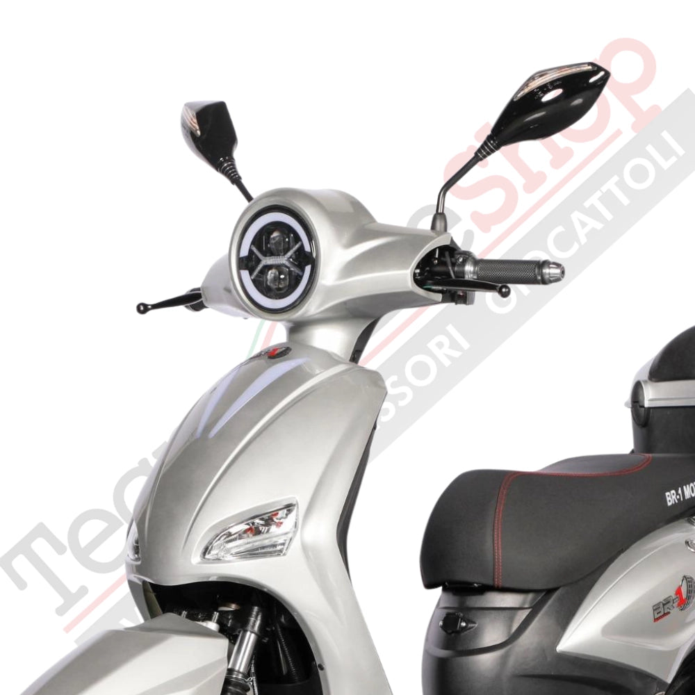 Scooter Elettrico BR-1 Sport 20Ah 48V Batteria a Piombo - Immatricolabile-Silver/Grigio Metallizzato
