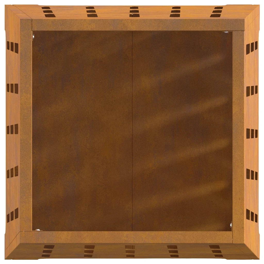 Focolare-Stufa-Camino Marrone 50 x 50 x 70 cm acciaio corten