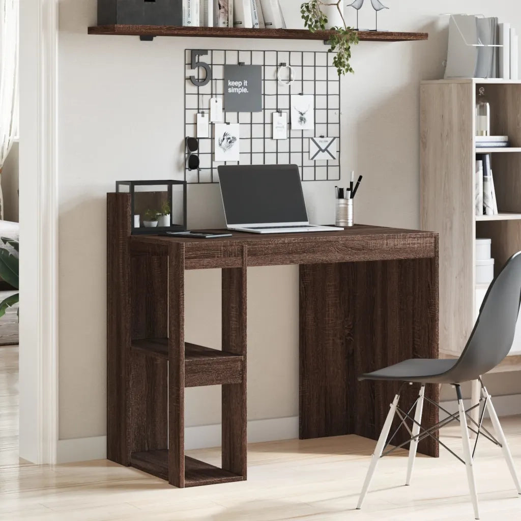 vidaXL Scrivania Rovere Marrone 103,5x56,5x94 cm in Legno Multistrato