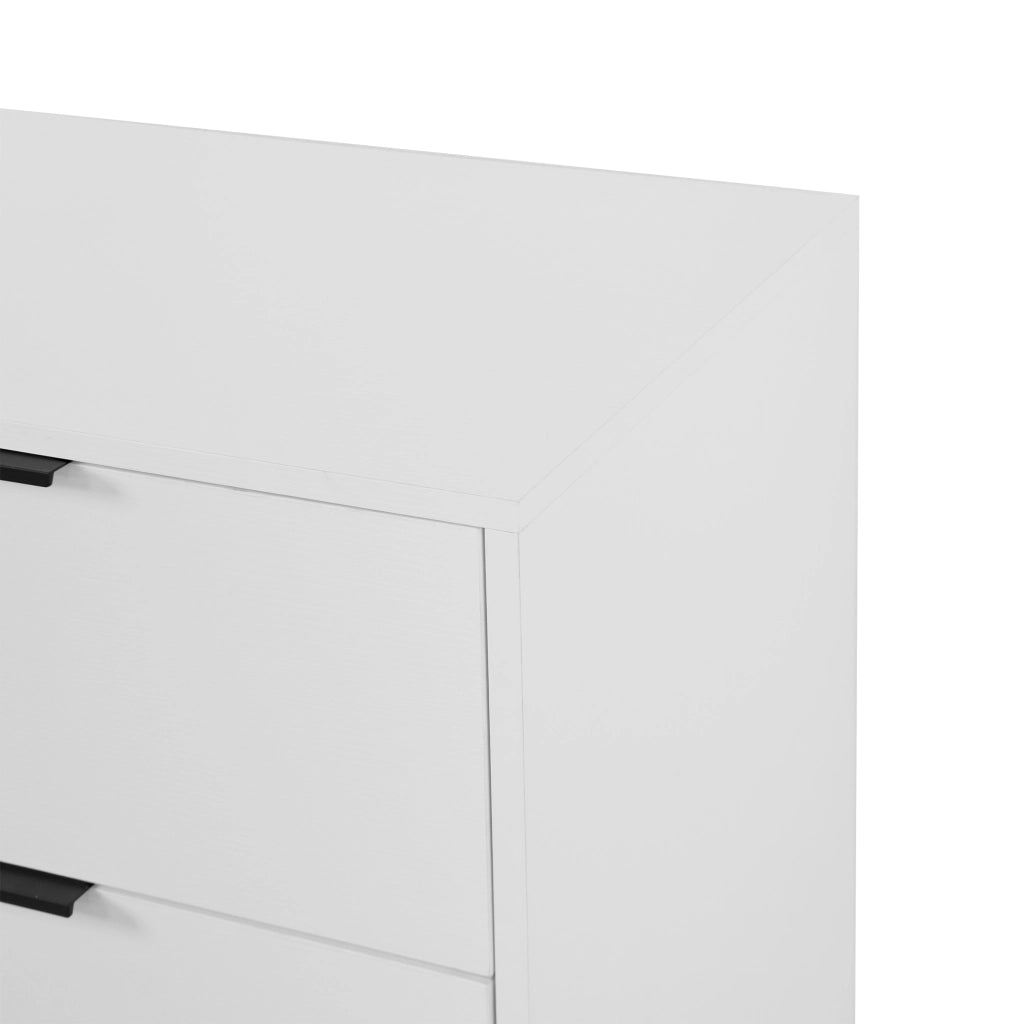 Credenza con 2 ante in vetro scanalato e 3 cassetti, mobile per ingresso e cucina, bianco 155 × 40 × 91,5 cm
