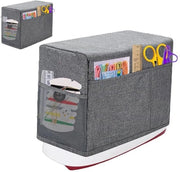 Custodia per macchina da cucire 2 in 1 con tas di stoccaggio e manico laterale - Copertura per macchina da cucire - Copertura per la maggior parte delle macchine da cucire standard - Gli strumenti non sono inclusi - Grigio - 44x30x21,5 cm