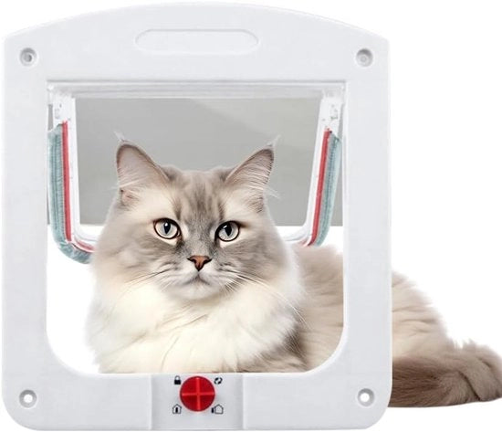Porta gatto a prova di tempo per finestre, uso indoor outdoor, bianco 20 x 24 cm
