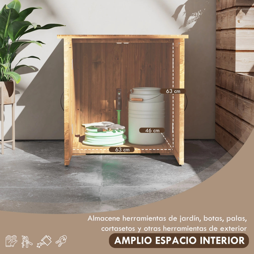 Casetta da giardino in legno con 2 porte magnetiche ¨C zephmum ¨C marrone 77x55x72 cm