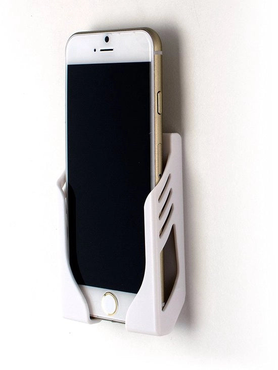 Beigliaccio per iPhone 12, 12 Pro, Pro Max, 12 Mini, 11, 11 Pro, 11 Pro Max, XS, XS Max, XR, X, 8/7/6S/6, 8/7/6 Plus con adesivi 3M - Beigliaccio per parete senza danni [bianco]