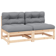 Divani Centrali Giardino con Cuscini Grigio 2 pz Pino Massellocod mxl 70741