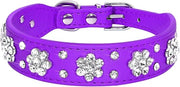 Collare per cane adattabile - Collare per cane con strass - Pelle sintetica - Dimensioni S/M/L - Lunghezza totale 31/38/43 cm - Collare per cane con cerniera
