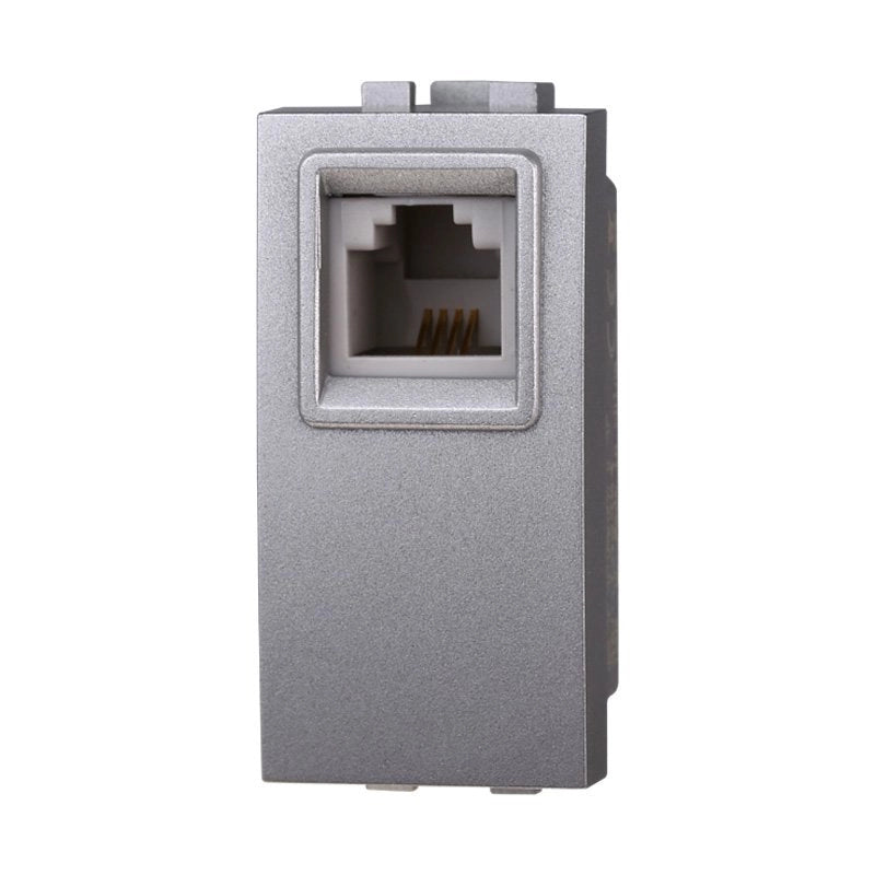 ETTROIT Connettore Telefonica Presa RJ11 Colore GRIGIO Compatibile Con Bticino Living International