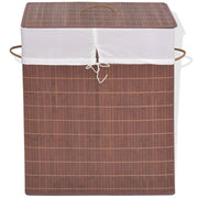 Cesto portabiancheria rettangolare 52 x 32 x 60 cm bambù marrone 02_0006202