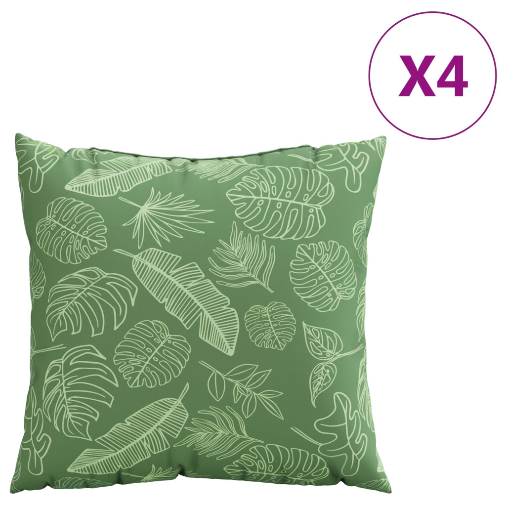 Cuscini 4 pezzi Motivo a foglia 60x60 cm Tessuto