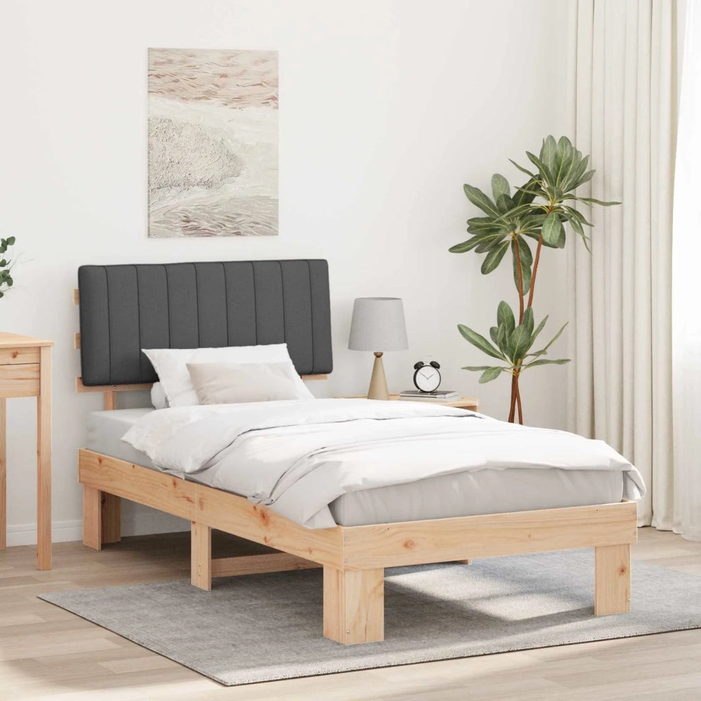 Letto con Testiera Rivestita Grigio scuro 100 x 200 cm 877510