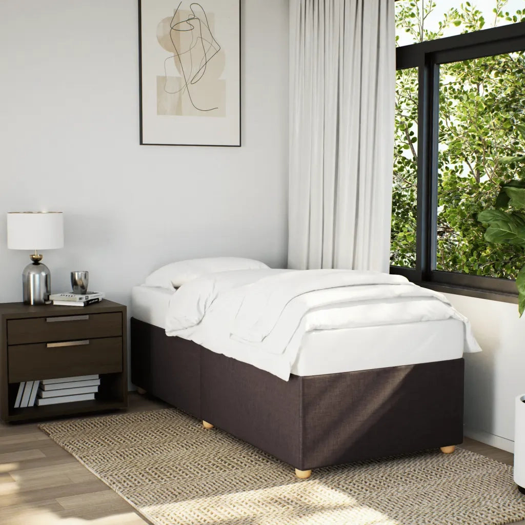 Giroletto senza Materasso-Struttura Letto Marrone Scuro 90x190 cm Tessuto 832126