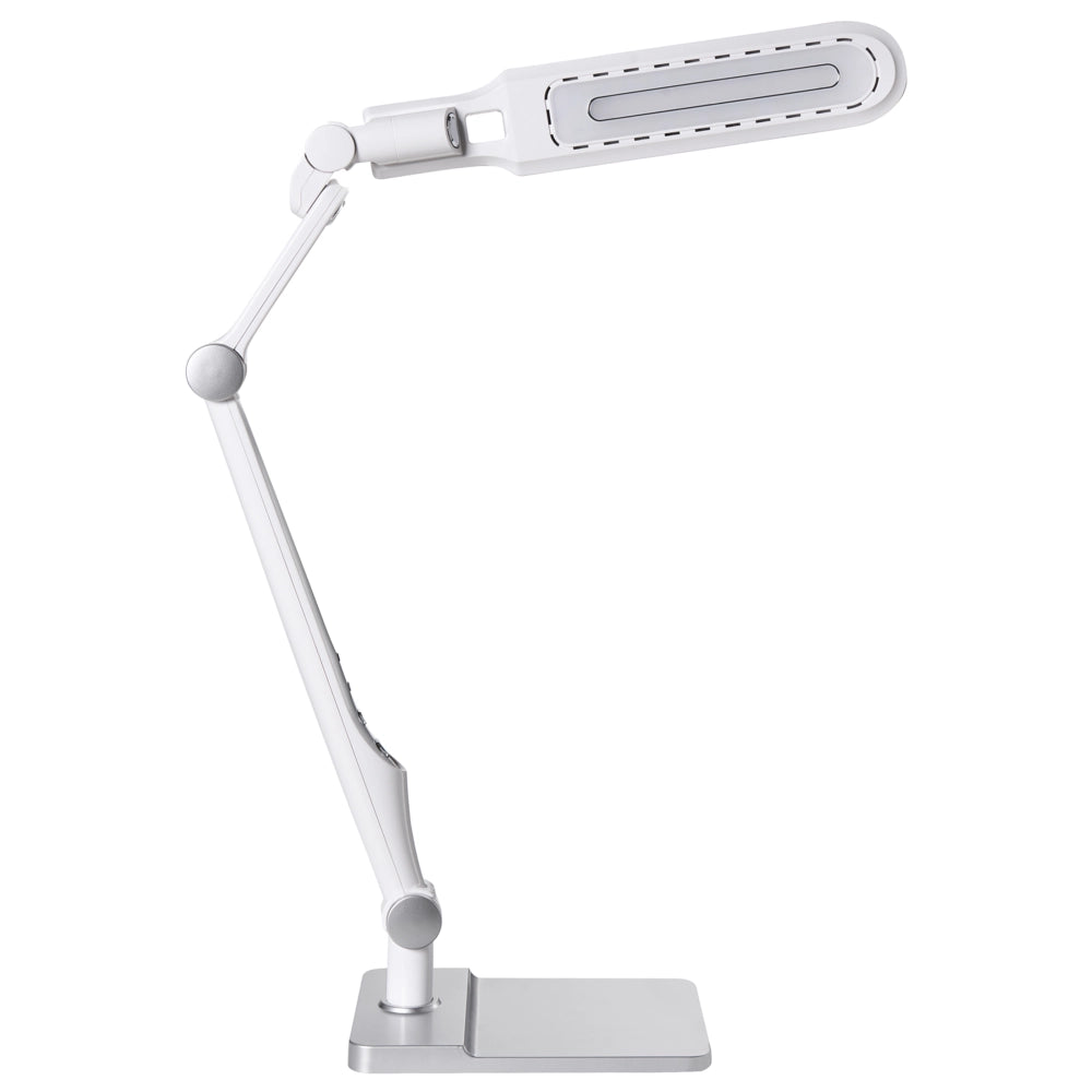 Lampada da tavolo LED per ufficio domestico con braccio regolabile e orientabil dimmer continuo e modalità CCT Colore argento