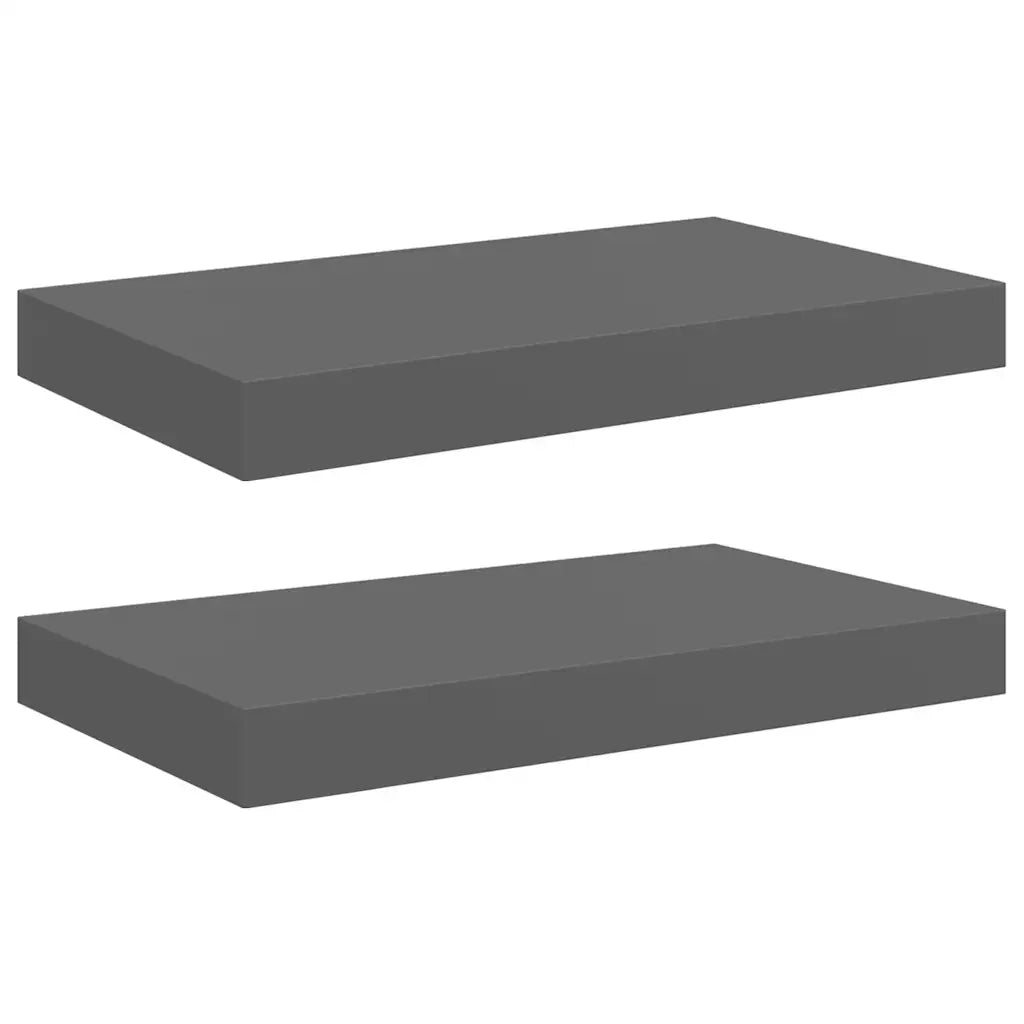 Scaffali a Parete 2 pz Grigio Lucido 40x23x3,8 cm in MDF cod mxl 33408