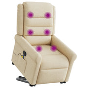 Poltrona Alzapersona Massaggiante Elettrica Crema in Tessuto 3303352
