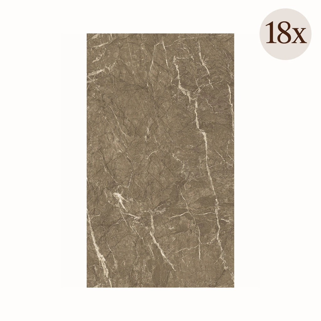 Toceno, Pannello Decorativo set da 18, Facile da Tagliare, Facile da Installare, 60x0.3 cm Beige Marmo