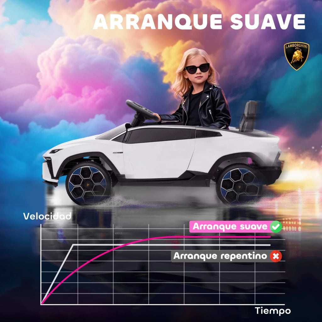 Auto Elettrica Bambini Lamborghini 12V Telecomando ¨C zephmum ¨C Bianco