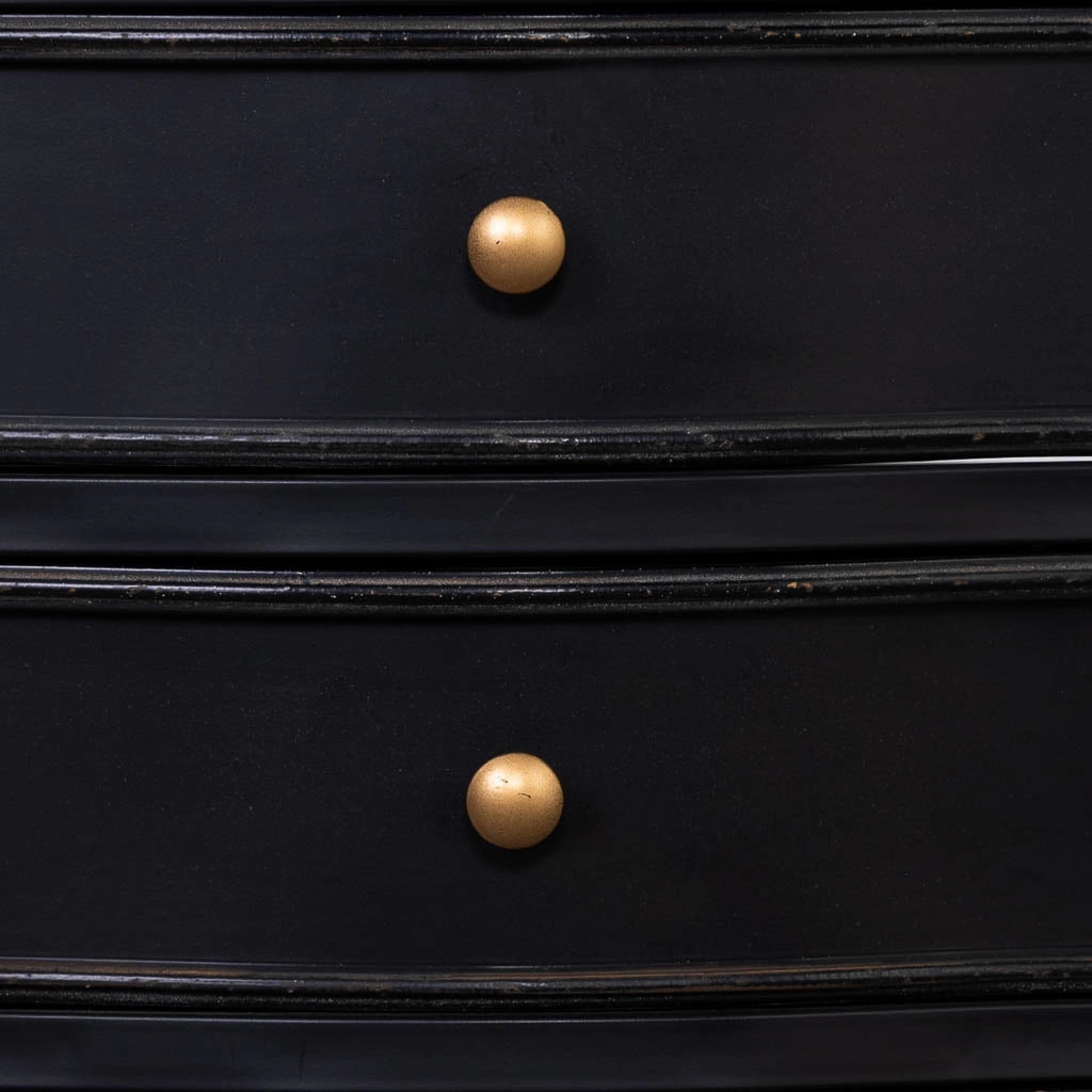 Tavolo con 3 cassetti in metallo invecchiato nero 46x36x68