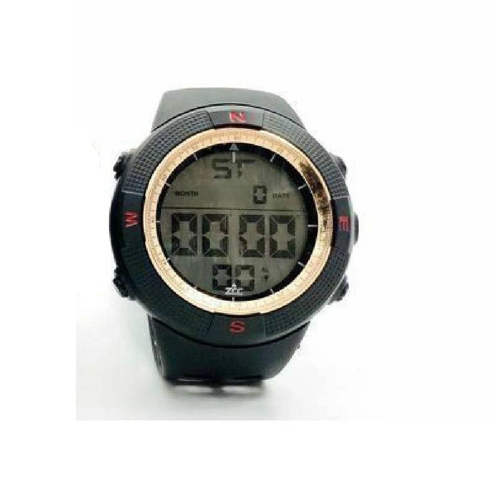 Trade Shop - Orologio Da Polso Zcc 312 Digitale Sveglia Data Cronometro Sportivo Nero Dorato -