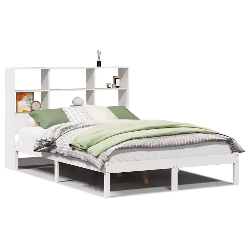 Letto Libreria senza Materasso Bianco 120x190 cm Legno di Pino 3321576