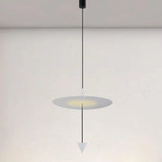 Trade Shop - Lampadario A Sospensione Lampada 18w Luce Led 4000k Disco ø42cm Cono Bianco 33030 -