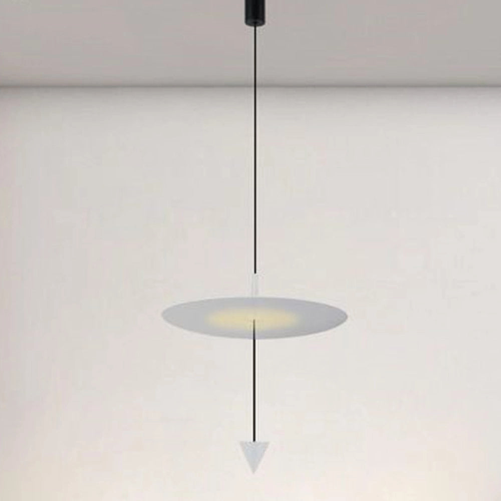 Trade Shop - Lampadario A Sospensione Lampada 18w Luce Led 4000k Disco ø42cm Cono Bianco 33030 -