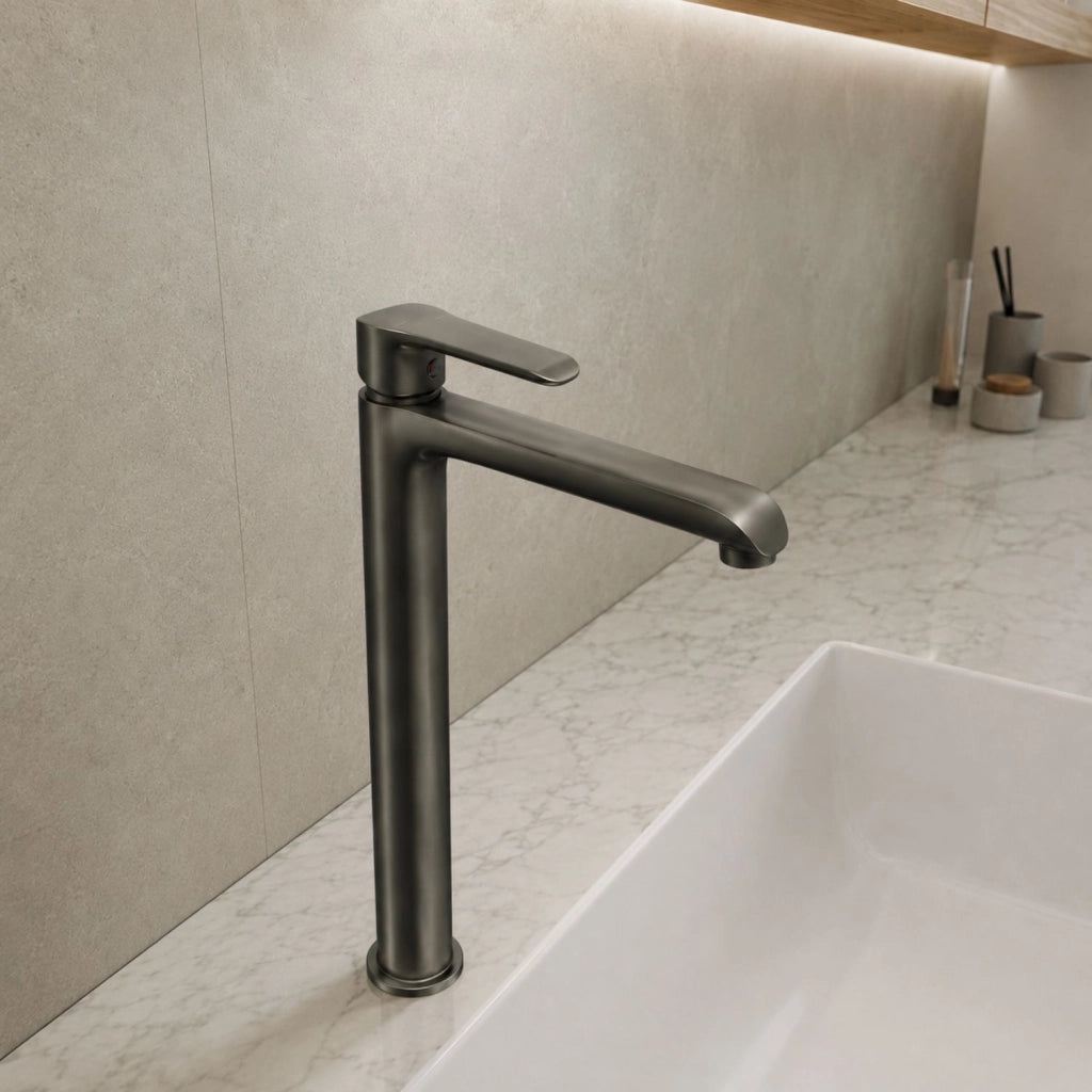Miscelatore rubinetto modello puma per lavabo canna alta in ottone canna di fucile *** confezione 1