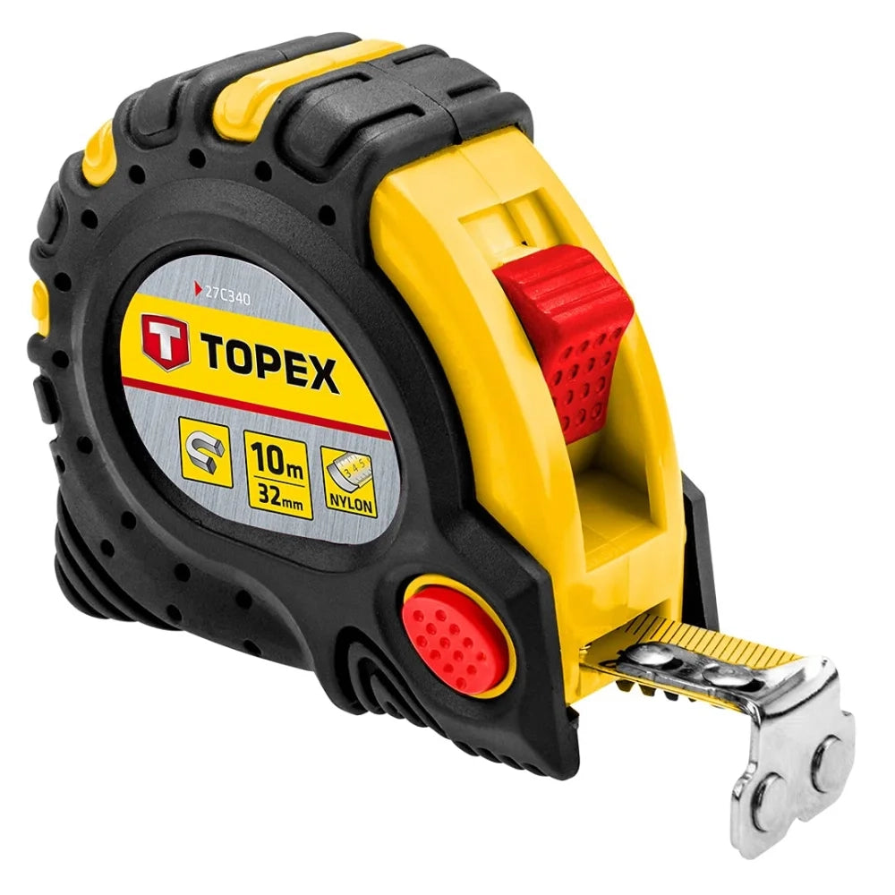 Topex 27c340 flessometro acciaio io, 10 m x 32 mm, magnetico ds