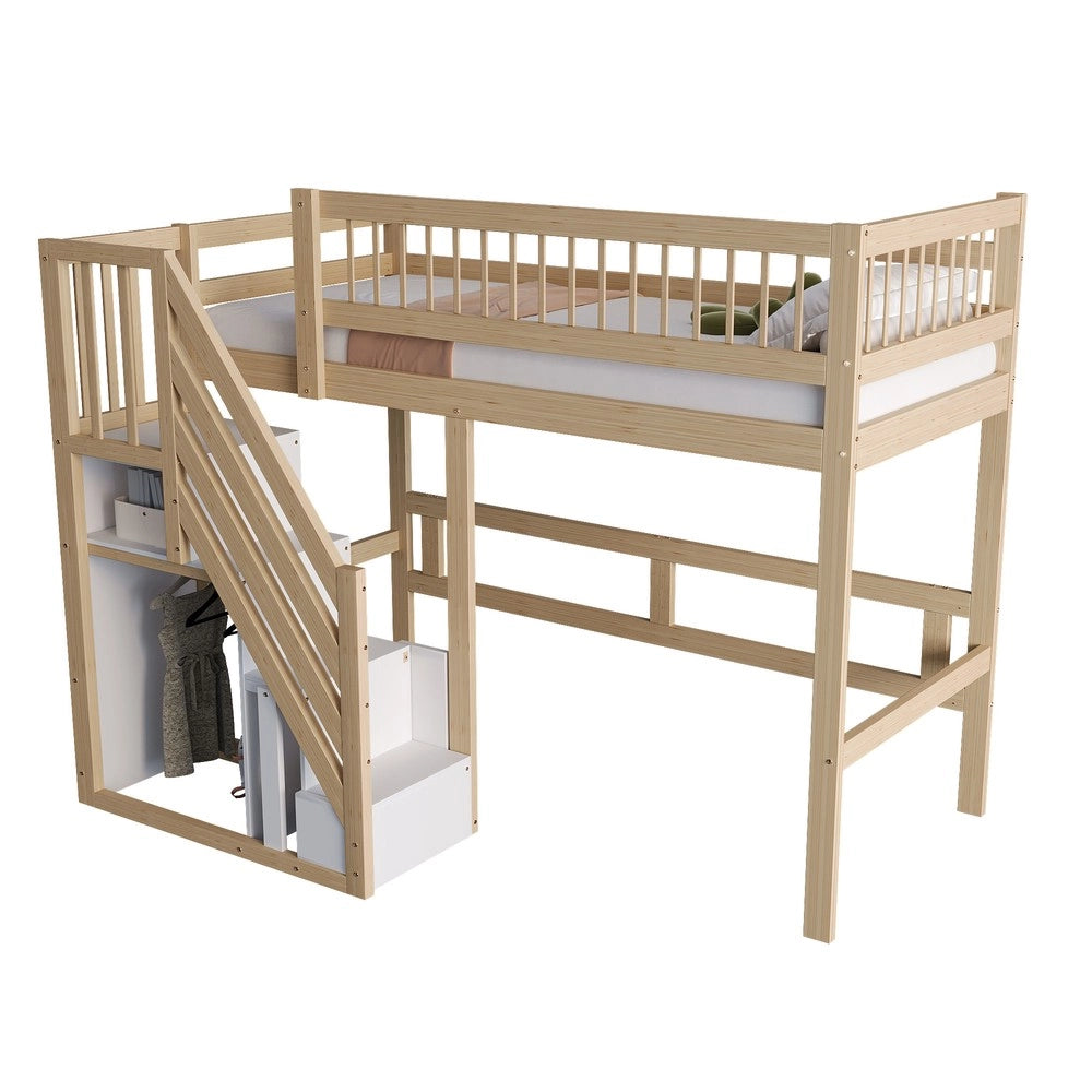 Letto singolo in pino massello ¨C Minimal ¨C 90x200 cm colore legno