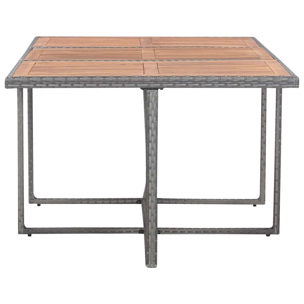 Set da Pranzo da Giardino 11 pz con Cuscini Polyrattan Grigio 46380