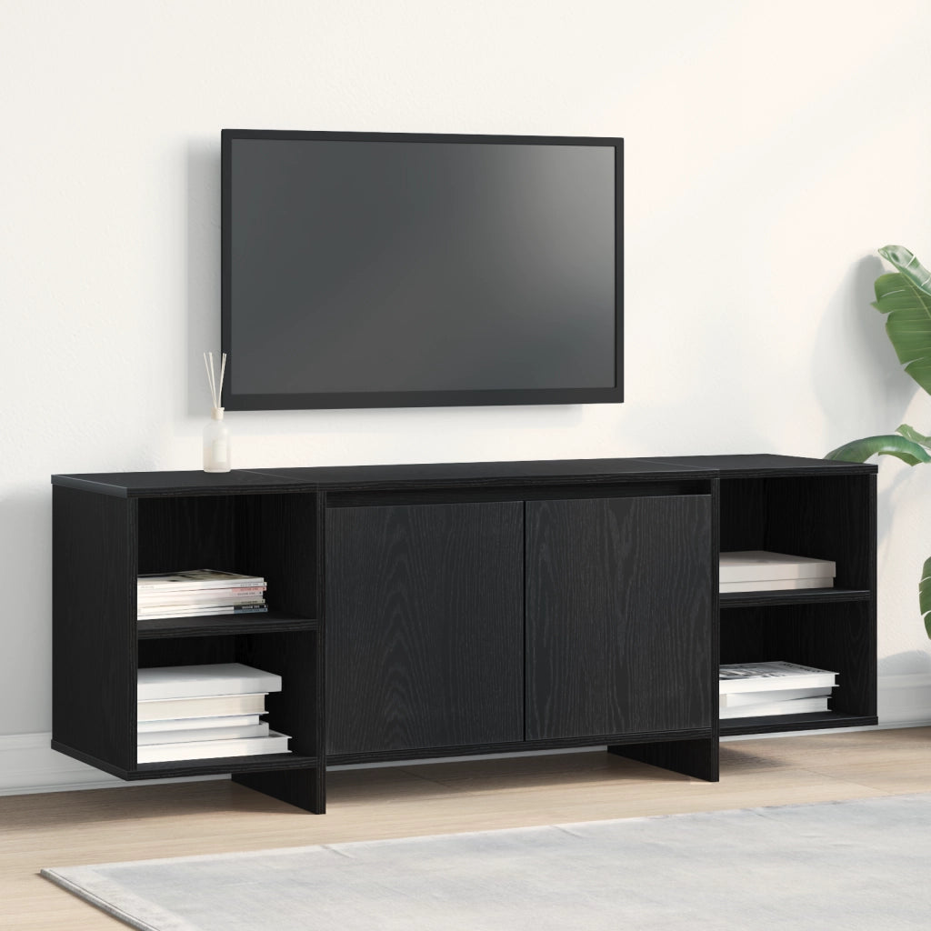 Supporto TV - Rovere Nero - 120x30x40.5 cm - Realizzato in Legno Ingegnerizzato
